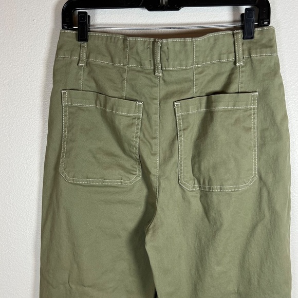 Telluride Clothing Co. Olive Green Cropped Pants Size 12 - Picture 2 of 8